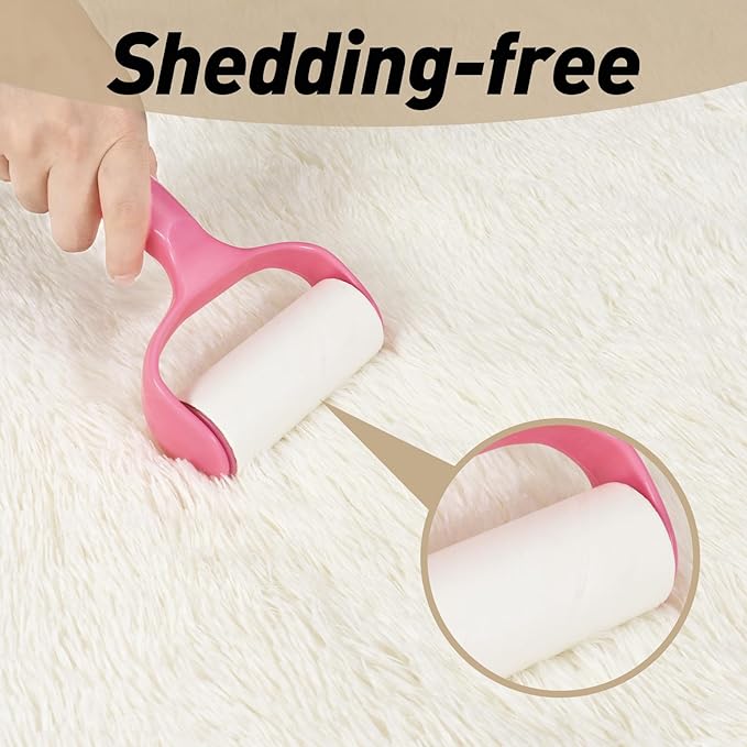 3x5 Rugs for Bedroom, Large Fluffy Cream White Area Rugs for Living Room, Soft Shag Kids Rug Small Carpet with 4 Non-Slip Rug Pads (3ft x 5ft, Cream White)