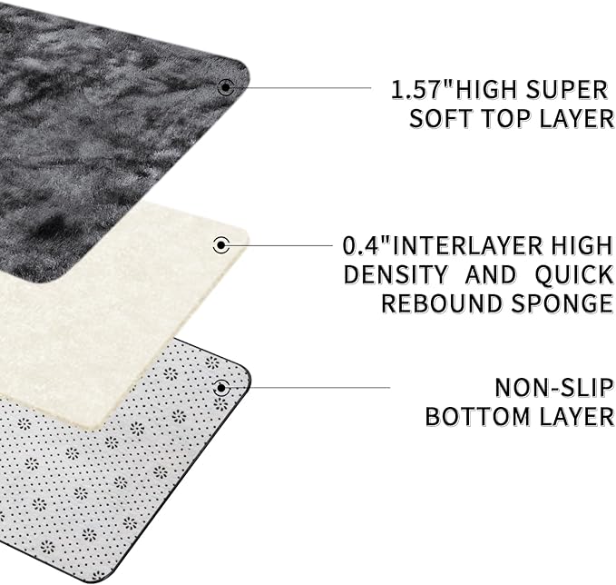 Sour Lemon 5x7 Area Rugs, Large Area Rug 5 x7, Washable Area Rugs, Bedroom Area Rug Shag Shaggy Carpet Soft Plush Furry Bedside Fluffy Rug for Living Room Kids Girls Boys Home Decor Anti Slip