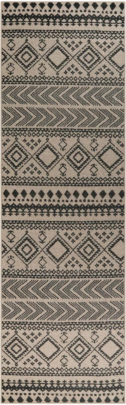 Lahome Boho Easy Jute Runner Rug - 2'6"x8' Long Kitchen Runner Rugs Non Skid Washable Black Hallway Stair Carpet Runner, Southwestern Indoor Outdoor Rug Bathroom Runners for Bedroom Patio Sliding Door