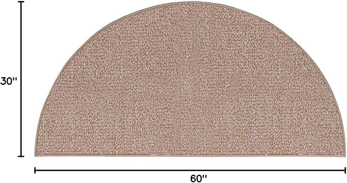Ambiant Broadway Collection Pet Friendly Indoor Outdoor Area Rugs Beige - 30'' x 60'' Half Round, Stain & Fade Resistant, Easy Care, Pet & Kids Friendly, Made in USA, Perfect for Weddings