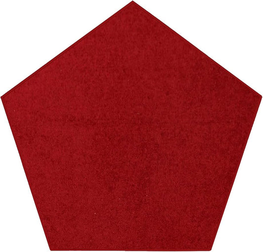 Solid Color Area Rugs Red - 8' Pentagon, Indoor, Stain & Fade Resistant, Perfect for Living Room, Bedroom, Dining Room, Entryway, Doorway, Pet & Kids Friendly Rug, Wedding, Made in USA