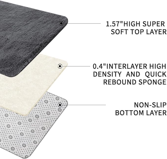 Sour Lemon 8x10 Area Rugs for Bedroom, Living Room Fluffy Rug, Large Area Rug Shag Shaggy Carpet Soft Plush Furry Bedside Rugs, Machine Washable Area Rugs for Kids Girls Boys Home Decor Anti Slip