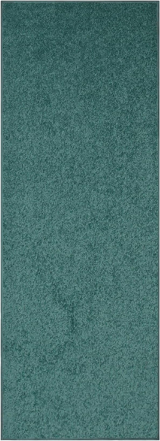 Furnish my Place Modern Plush Solid Color Rug - Teal, 3' x 10', Pet and Kids Friendly Rug. Made in USA, Area Rugs Great for Kids, Pets, Event, Wedding