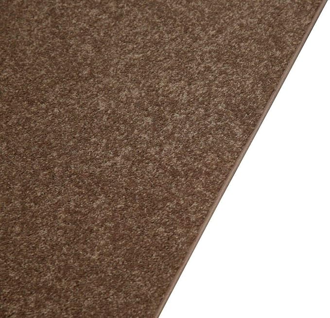 Furnish my Place Modern Indoor/Outdoor Commercial Solid Color Rug - Brown, 22" x 44" Half Round, Pet and Kids Friendly Rug. Made in USA, Area Rugs Great for Kids, Pets, Event, Wedding
