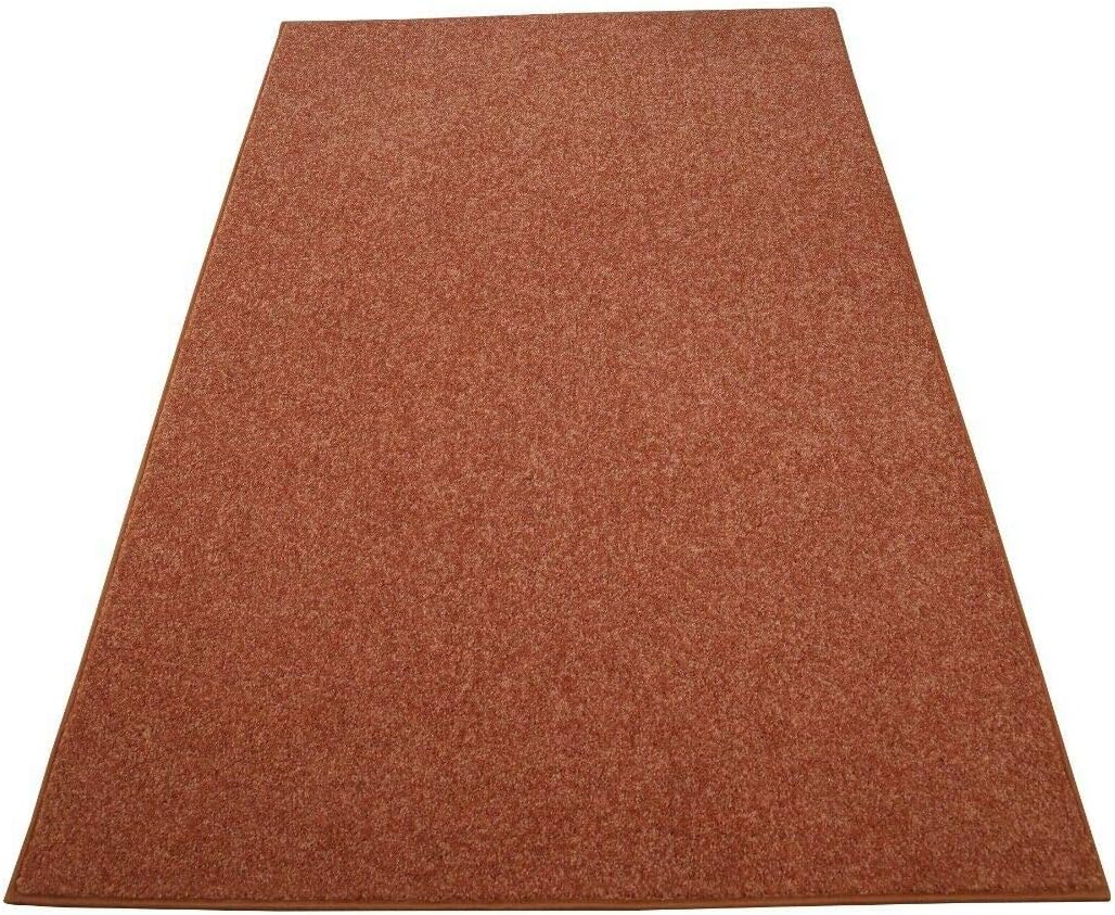 Furnish my Place Modern Plush Solid Color Rug - Rust, 27" x 54" Half Round, Pet and Kids Friendly Rug. Made in USA, Area Rugs Great for Kids, Pets, Event, Wedding, Living Room