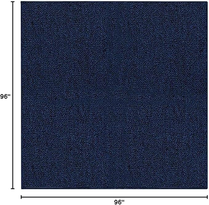 Ambiant Broadway Collection Pet Friendly Indoor Outdoor Area Rugs Blue - 8' Square, Stain & Fade Resistant, Easy Care, Pet & Kids Friendly, Made in USA, Perfect for Weddings & Everyday Use!