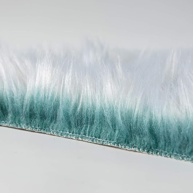 Ashler Faux Fur Rug, Fluffy Shaggy Area Rug Ultra Soft 6 x 9 Feet Rectangle Fur Rug Frosted Bottom Spring Green Fuzzy Rug Machine Washable Shag Rug, Nursery Decor Throw Rugs for Bedroom, Living Room