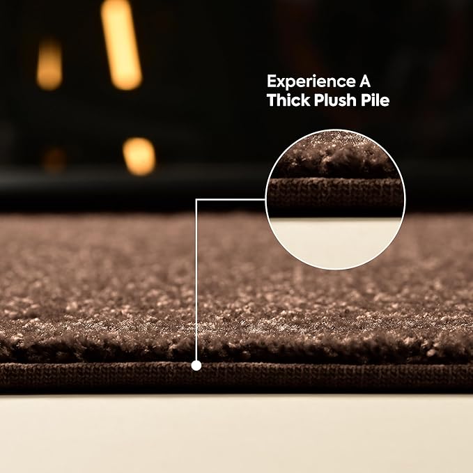 Furnish my Place Modern Indoor/Outdoor Commercial Solid Color Rug - Brown, 10' x 10', Square, Pet and Kids Friendly Rug. Made in USA, Area Rugs Great for Kids, Pets, Event, Wedding
