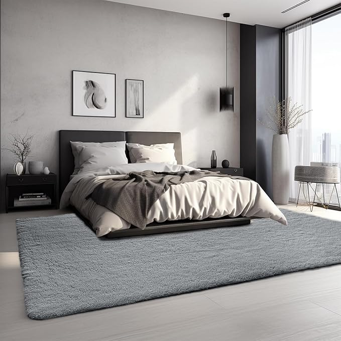 Sour Lemon 10x14 Area Rugs for Bedroom, Fluffy Rugs for Living Room, Large Area Rug Shag Shaggy Carpet Soft Plush Furry Bedside Rug, Machine Washable Area Rugs for Kids Girls Boys Home Decor Anti Slip