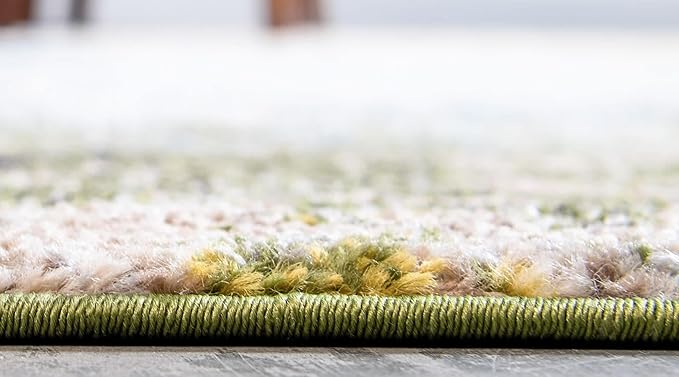 Unique Loom Estrella Collection Abstract, Modern, Light Colors, Distressed Area Rug (2' 7 x 12' 0 Runner, Blue/Beige)