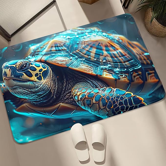 Sea Turtles Rug - Seafloor Turtle Area Rug for Kids Ocean Life Turtles Carpet Rugs for Bedroom Living Room Kids Room Decor, 35 in x 23 in