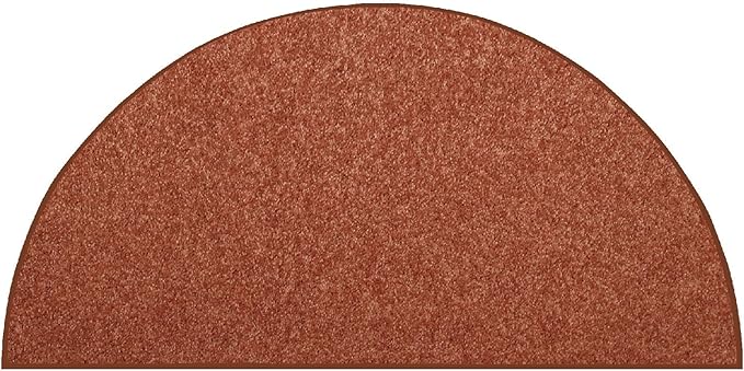 Solid Color Area Rugs Rust - 66" x 132" Half Round, Indoor, Stain & Fade Resistant, Perfect for Living Room, Bedroom, Dining Room, Entryway, Doorway, Pet & Kids Friendly Rug, Wedding, Made in USA