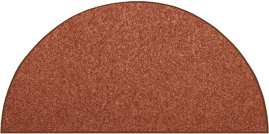 Solid Color Area Rugs Rust - 66" x 132" Half Round, Indoor, Stain & Fade Resistant, Perfect for Living Room, Bedroom, Dining Room, Entryway, Doorway, Pet & Kids Friendly Rug, Wedding, Made in USA