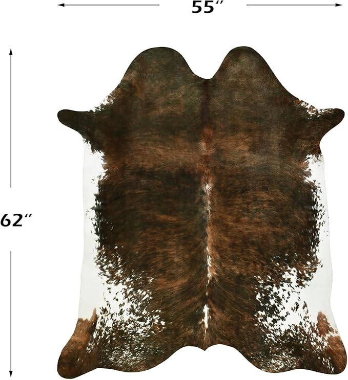 BENRON Faux Cowhide Rug, Western Cow Hide Rugs for Living Room Bedroom Home Decor, Non Slip Cute Rug with Irregular Animal Skins and Hides, Olive Green, 4.6 x 5.2ft