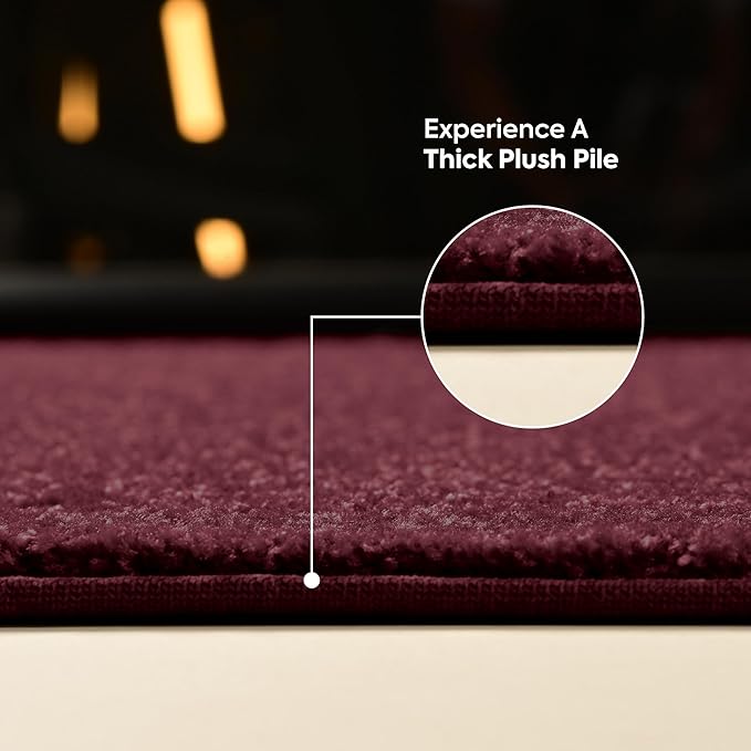 Furnish my Place Modern Indoor/Outdoor Commercial Solid Color Rug - Cranberry, 9' Octagon, Pet and Kids Friendly Rug. Made in USA, Area Rugs Great for Kids, Pets, Event, Wedding