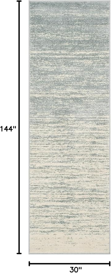 SAFAVIEH Adirondack Collection Runner Rug - 2'6" x 12', Slate & Cream, Modern Ombre Design, Non-Shedding & Easy Care, Ideal for High Traffic Areas in Living Room, Bedroom (ADR113T)