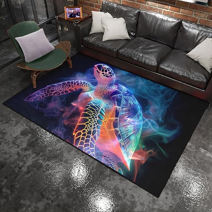 Sea Turtles Rugs for Kids - Sea Turtle Area Rugs for Kids 3'×5' Ocean Life Turtles Carpet