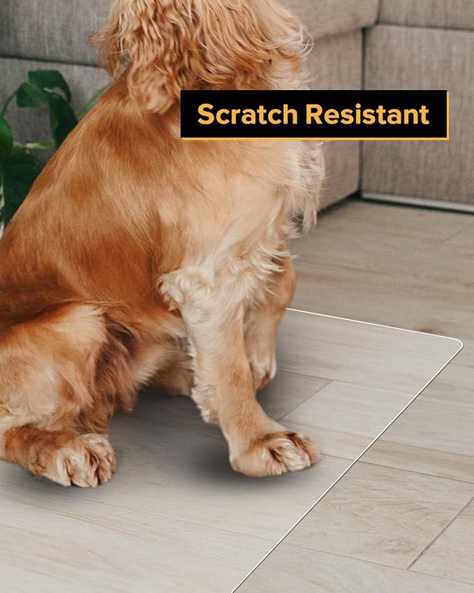 Clear Frosted Floor Mat, PVC Durable Anti-Scratch Floor Mat (24"x 36")