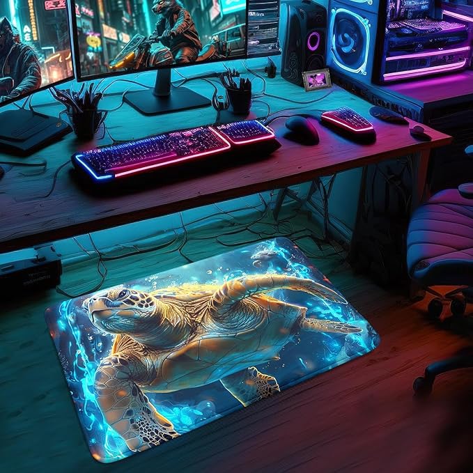 Sea Turtles Rug - Seafloor Turtle Area Rug for Kids 35" L x 23" W Deep Ocean Life Turtles Carpet Rugs for Bedroom Living Room Kids Room Decor