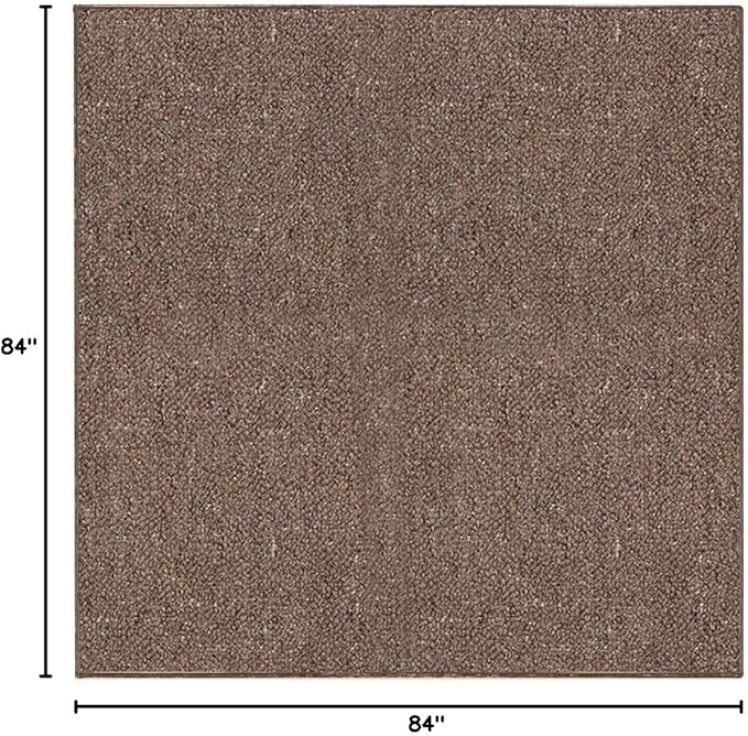 Ambiant Broadway Collection Pet Friendly Indoor Outdoor Area Rugs Brown - 7' Square, Stain & Fade Resistant, Easy Care, Pet & Kids Friendly, Made in USA, Perfect for Weddings & Everyday Use!