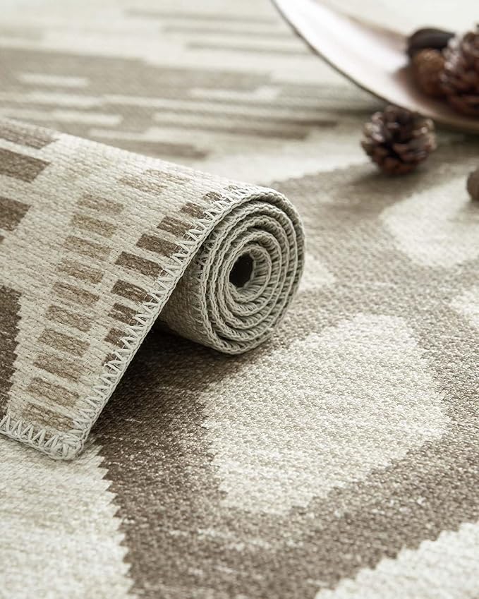 jinchan 8x10 Kids Washable Area Rug Geometric Moroccan Faux Jute Indoor Nursery Rug Non-Slip Colorful Modern Carpet for Playroom Kids Room Living Room Bedroom Laundry Room Boho Grey