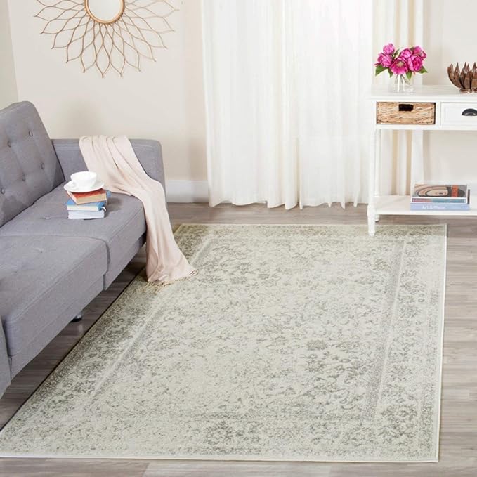 SAFAVIEH Adirondack Collection Accent Rug - 3' x 5', Ivory & Sage, Oriental Distressed Design, Non-Shedding & Easy Care, Ideal for High Traffic Areas in Entryway, Living Room, Bedroom (ADR109V)