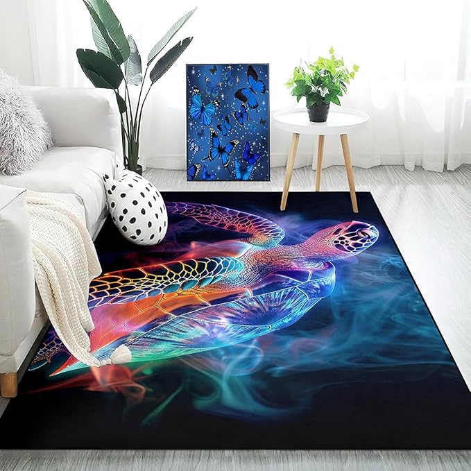 Sea Turtles Rugs for Kids - Sea Turtle Area Rugs for Kids 3'×5' Ocean Life Turtles Carpet