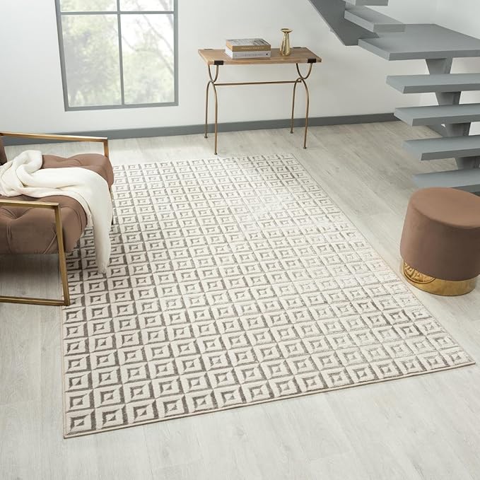 LUXE WEAVERS Geometric Greek Pattern Area Rug, Gray, 6'X9'