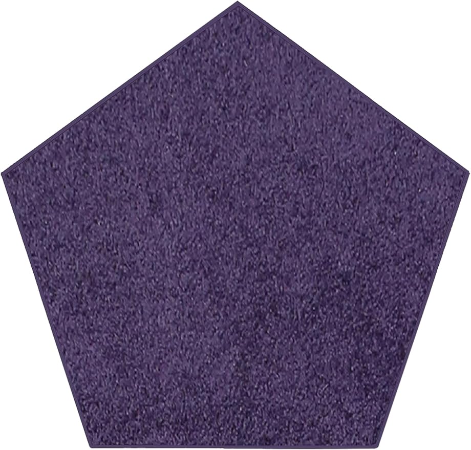 Solid Color Area Rugs Purple - 4' Pentagon, Indoor, Stain & Fade Resistant, Perfect for Living Room, Bedroom, Dining Room, Entryway, Doorway, Pet & Kids Friendly Rug, Wedding, Made in USA