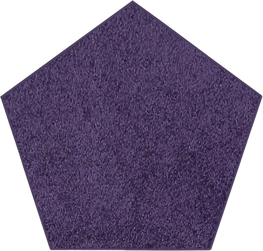 Solid Color Area Rugs Purple - 4' Pentagon, Indoor, Stain & Fade Resistant, Perfect for Living Room, Bedroom, Dining Room, Entryway, Doorway, Pet & Kids Friendly Rug, Wedding, Made in USA