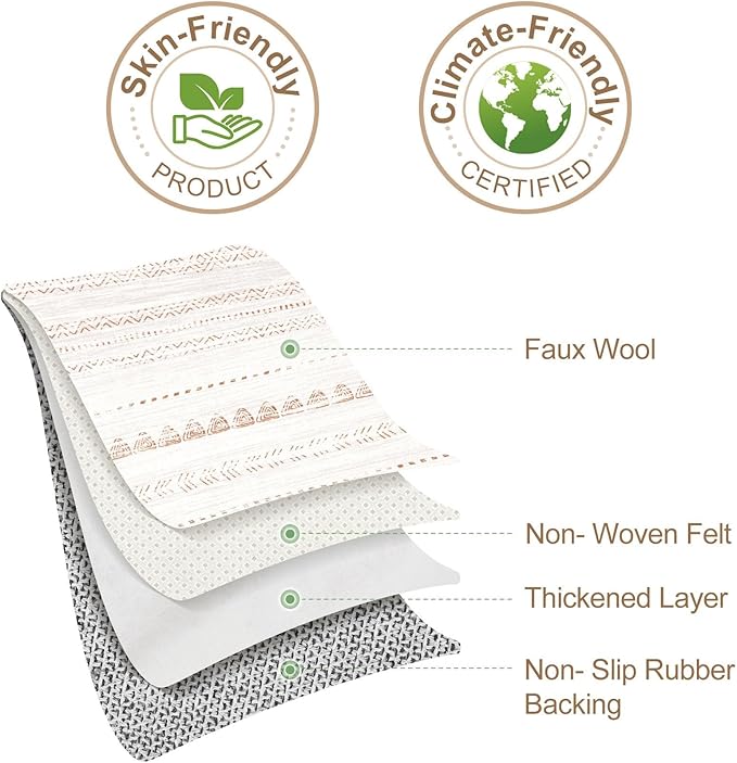 5x8 Area Rug Living Room: Washable Boho Large Neutral Soft Farmhouse Rugs Stain Resistant Modern Indoor Floor Non Slip Accent Carpet for Bedroom Nursery Kids Playroom Office Dining Room Dorm- Brown