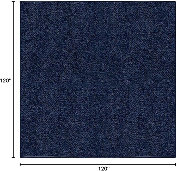 Ambiant Broadway Collection Pet Friendly Indoor Outdoor Area Rugs Blue - 10' Square, Stain & Fade Resistant, Easy Care, Pet & Kids Friendly, Made in USA, Perfect for Weddings & Everyday Use!