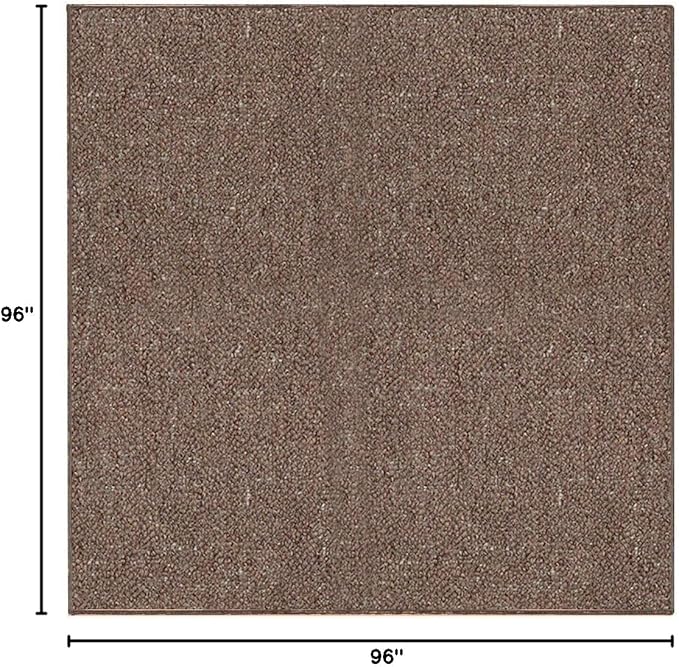 Ambiant Broadway Collection Pet Friendly Indoor Outdoor Area Rugs Brown - 8' Square, Stain & Fade Resistant, Easy Care, Pet & Kids Friendly, Made in USA, Perfect for Weddings & Everyday Use!