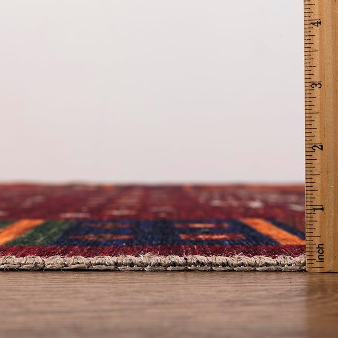Keen Home Design 2x10 Rug - Machine Washable Runner Rug with Non-Slip Backing, Ideal for Hallway, Entryway, Kitchen, Laundry Room - Vintage, Easy Clean, Durable, Low Pile Rug - (2'6" x 10')