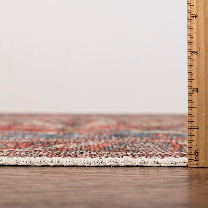 Keen Home Design Machine Washable Area Rugs with Non-Slip Backing, Ideal for Hallway, Living Room, Bedroom, Kitchen and Laundry Room, Vintage Moroccan and Low Pile Rug - (2'6'' x 10'), 204500