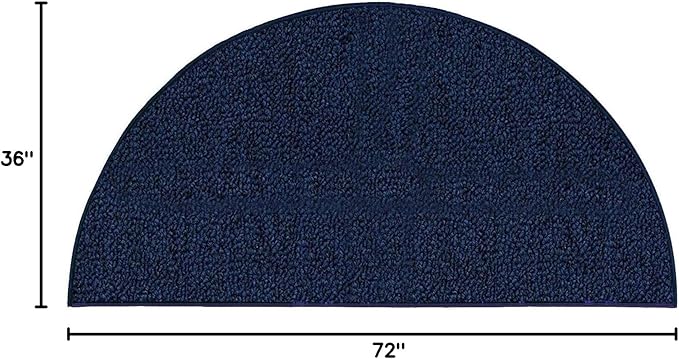 Ambiant Broadway Collection Pet Friendly Indoor Outdoor Area Rugs Blue - 36'' x 72'' Half Round, Stain & Fade Resistant, Easy Care, Pet & Kids Friendly, Made in USA, Perfect for Weddings