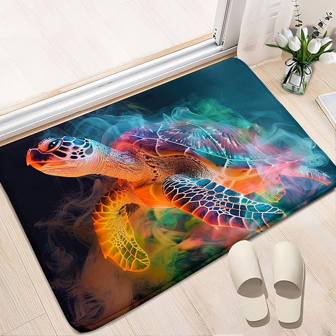 Sea Turtles Area Rugs - Sea Turtle Rugs for Bedroom Ocean Theme Rugs Ocean Animal Room Decor, 2'×3'