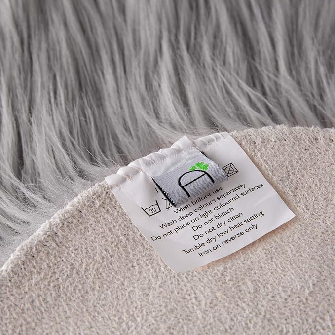 Ashler Faux Fur Rug, Fluffy Shaggy Area Rug, Ultra Soft 2.2 x 6 Feet Rectangle, Grey Fuzzy Machine Washable Shag, Nursery Decor Throw for Bedroom, Kids Room, Living Room
