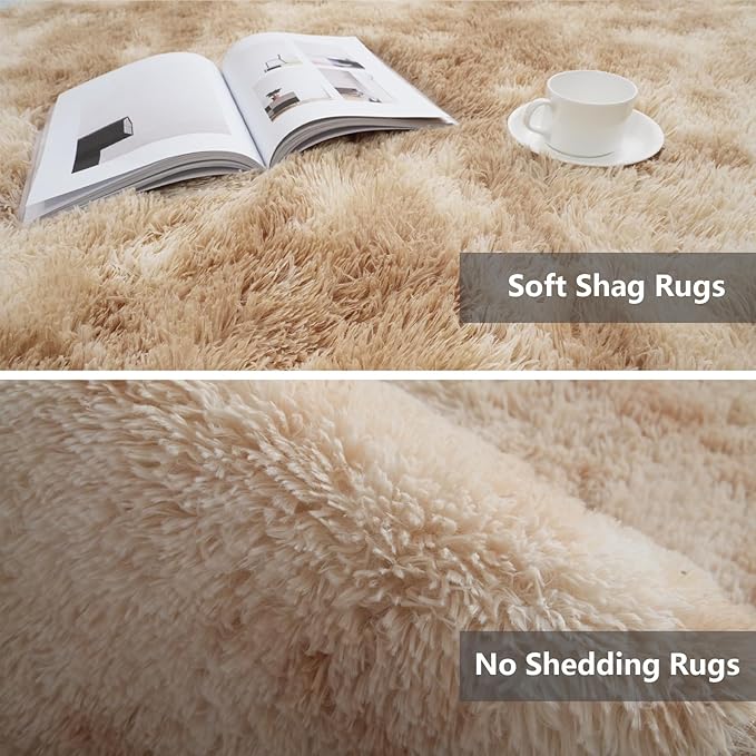 10X14 Large Area Rugs for Living Room Bedroom,Big Shag Rug for Bedroom Dorm,Soft Fluffy Indoor Carpet Nursery Rugs for Kids Girls Room Home Decor,Camel