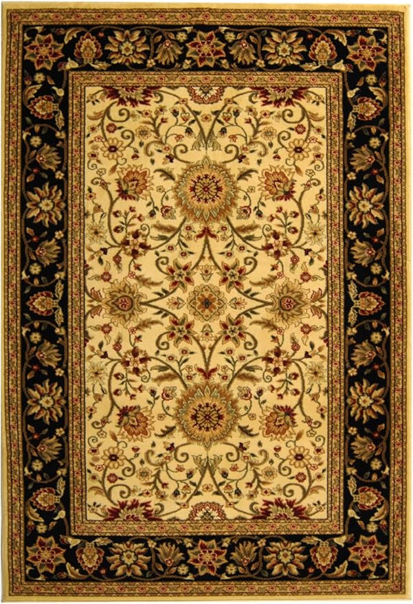 SAFAVIEH Lyndhurst Collection Accent Rug - 4' x 6', Ivory & Black, Traditional Oriental Design, Non-Shedding & Easy Care, Ideal for High Traffic Areas in Entryway, Living Room, Bedroom (LNH212B)