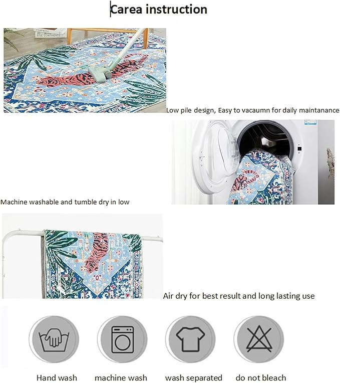 Tropical Jungle Rugs, 2x3 Faux Wool Botanical Boho Throw Rugs for Bathroom Kitchen Small Indoor Entryway Rug Modern Vintage Distressed Hippie Indian Accent Floor Mat Non-Slip Washable