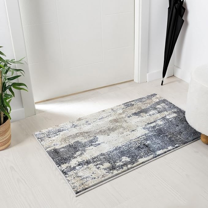 LUXE WEAVERS Euston Collection Gray-Gray 2x3 Modern Abstract Area Rug