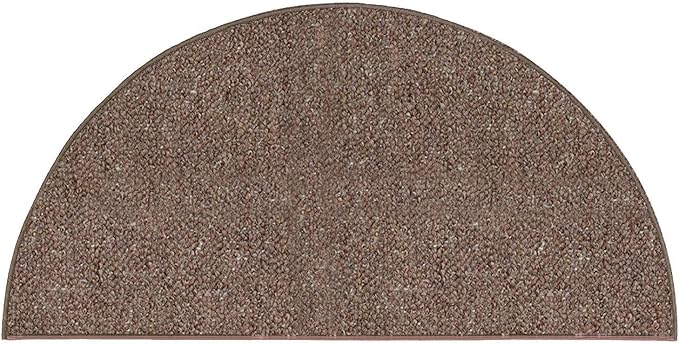 Ambiant Broadway Collection Pet Friendly Indoor Outdoor Area Rugs Brown - 18'' x 36'' Half Round, Stain & Fade Resistant, Easy Care, Pet & Kids Friendly, Made in USA, Perfect for Weddings