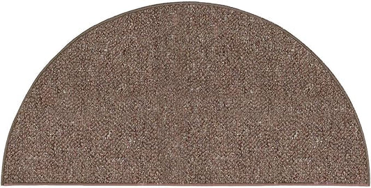 Ambiant Broadway Collection Pet Friendly Indoor Outdoor Area Rugs Brown - 18'' x 36'' Half Round, Stain & Fade Resistant, Easy Care, Pet & Kids Friendly, Made in USA, Perfect for Weddings