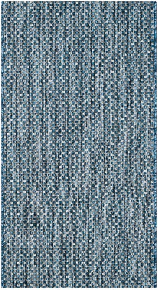 SAFAVIEH Courtyard Collection Accent Rug - 2' x 3'7", Navy & Grey, Non-Shedding & Easy Care, Indoor/Outdoor & Washable-Ideal for Patio, Backyard, Mudroom (CY8521-36821)