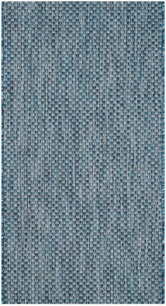 SAFAVIEH Courtyard Collection Accent Rug - 2' x 3'7", Navy & Grey, Non-Shedding & Easy Care, Indoor/Outdoor & Washable-Ideal for Patio, Backyard, Mudroom (CY8521-36821)