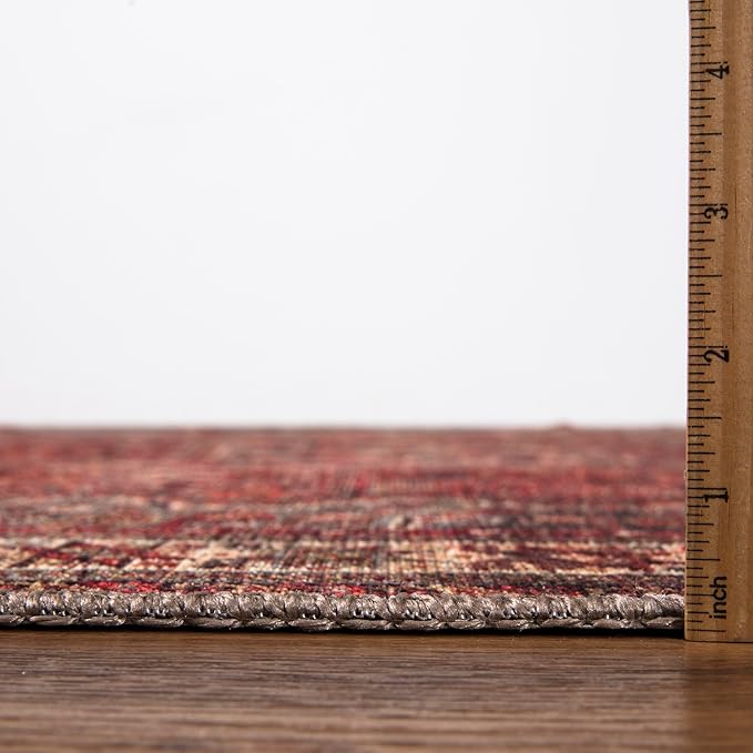 Keen Home Design 2x7 Rug - Machine Washable Runner Rug with Non-Slip Backing, Ideal for Hallway, Entryway, Kitchen, Laundry Room - Vintage, Easy Clean, Durable, Low Pile Rug - (2'6" x 7')