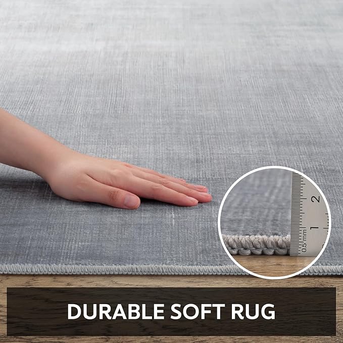 3x5 Area Rug Machine Washable Non Slip Rug Modern Abstract Rug Ultra Soft Indoor Rugs for Bedroom Living Room Entryway Kitchen Foyer Bedside, Grey