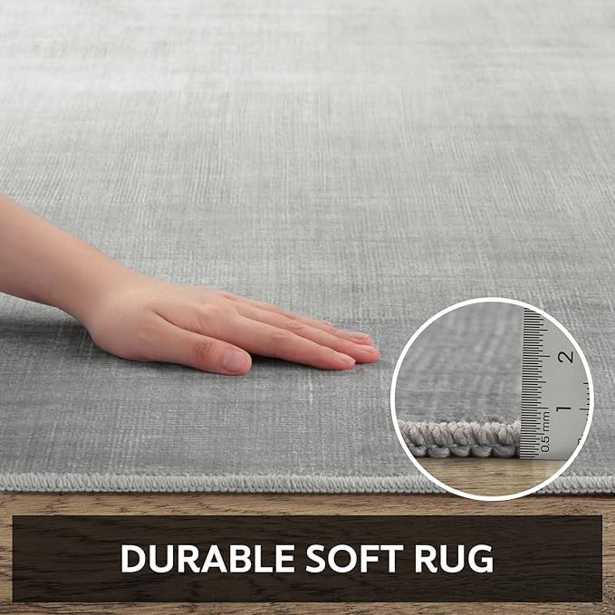 2x6 Runner Rug Machine Washable Non Slip Area Rug Modern Abstract Rug Ultra Soft Floor Runners for Hallways for Entryway Laundry Room Kitchen, Ash Grey