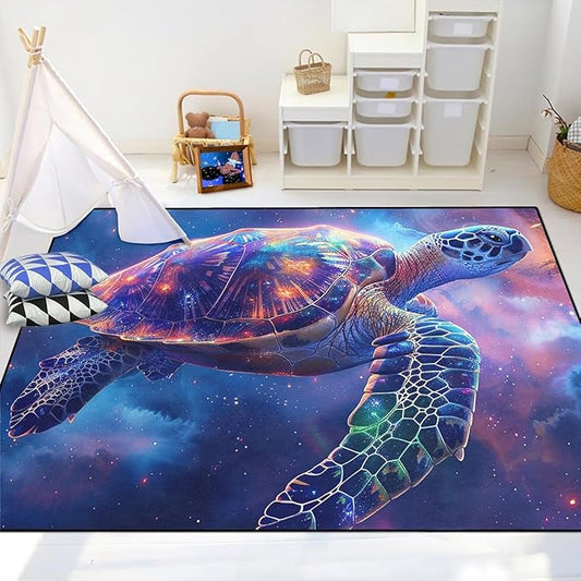 Sea Turtles Area Rugs - Sea Turtle Rugs for Bedroom Ocean Theme Rugs Ocean Animal Room Decor, 4'×5'